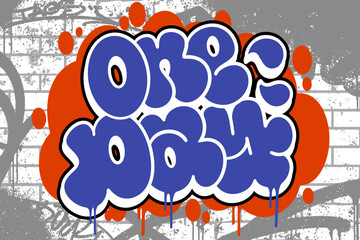 Graffiti throw-up text 