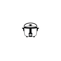 Japanese Rice Cooker silhouette on white background