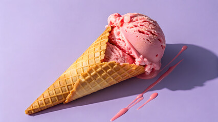 Colorful Ice Cream Fantasy Purple, Mango, White 
 and Strawberry Delights