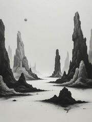 rock formation at the beach of the atlantic ocean