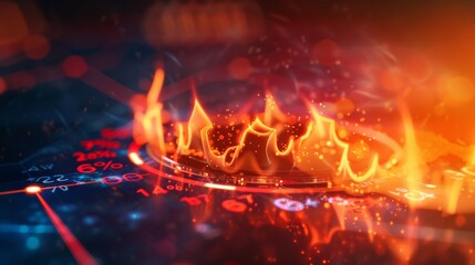 Gas market trends show rising prices with visual representation of fluctuations in energy costs through glowing graphics