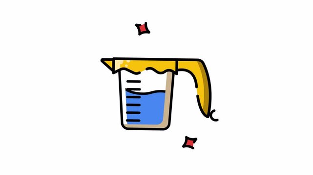 Measuring cup kitchen icon for cooking ingredient animation
