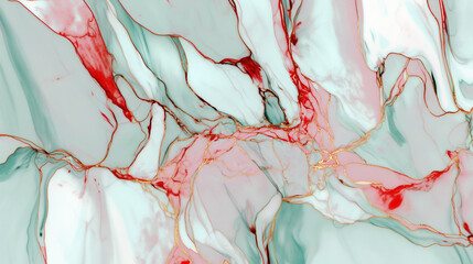 Abstract marble pattern texture with blue, red, and gold accents