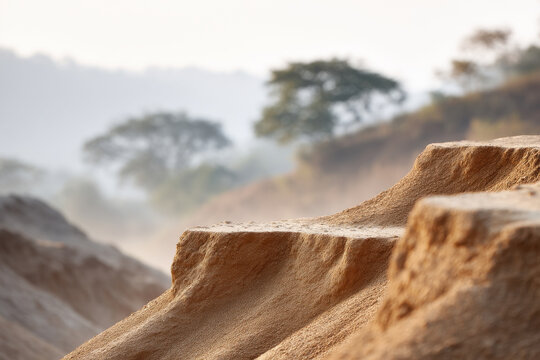 open pit mine in brazil at high noon showcasing repeating textures