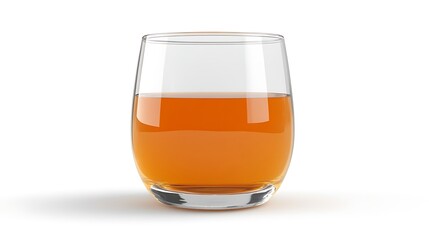 Glass of apricot juice isolated on white .