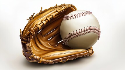 A retro-style baseball clipart featuring an old-fashioned baseball and leather mitt, evoking nostalgia and classic American sports culture.