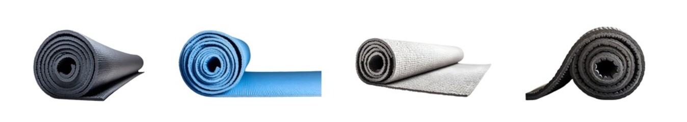 Set of rolls of various colored flexible materials, likely used for industrial or construction applications.