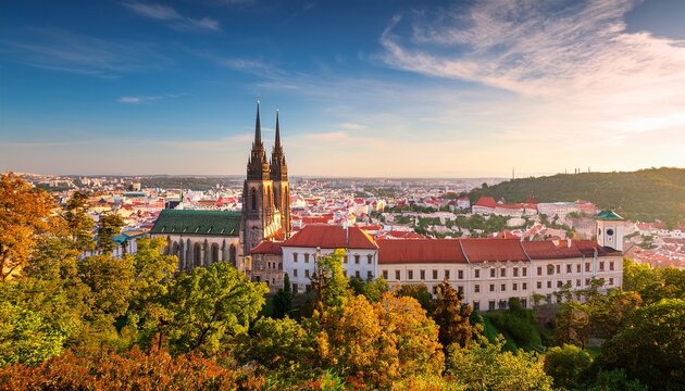 brno czech republic august cityscape summer architecture historic buildings travel destination