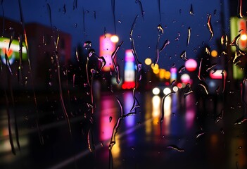 Rainy Night City Street