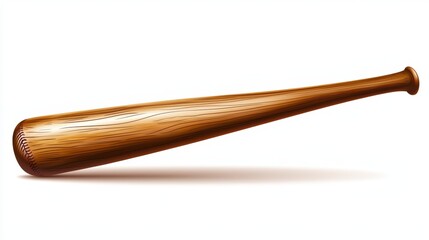 Obraz premium A vintage-style baseball bat clipart with a classic design, showing off its wood texture and well-worn look.