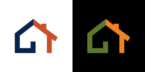 Modern Abstract House Logo, Creative Real Estate and Home Services Symbol