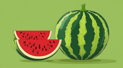 Juicy Watermelon Slices with Summer Fruit. (1)