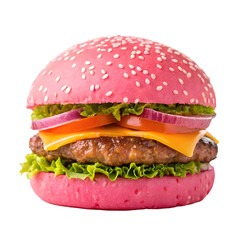Pink Burger Bun Topped with Sesame Seeds