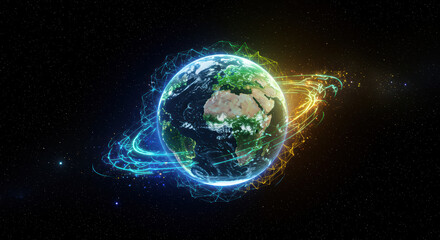 Fototapeta premium Earth planet energy field design
