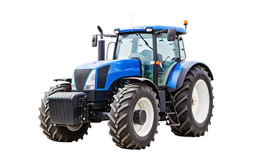 Obraz premium Agricultural blue tractor on transparent background. PNG