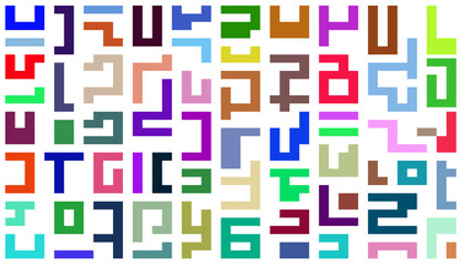 Absract background design with colorful geometric squares creating a retro abstract pattern for wallpaper and decoration