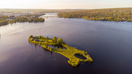 View on Rovaniemi in midnight sun