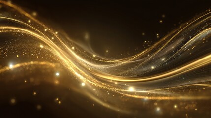 Obraz premium Elegant Golden Wave with Light Stream and Flare Effect