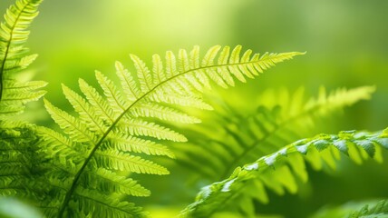 Closeup Of Vibrant Green Fern Fronds