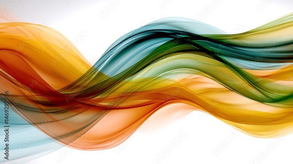 Aufkleber abstract colorful waves flowing on white background