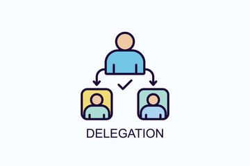 Delegation Isolated Vector, Icon Or Logo Sign Symbol Illustration