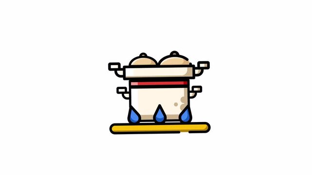 Steamed bun icon for traditional food and dim sum animation