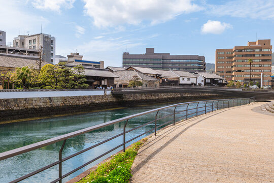 Nagasaki Dejima, an artificial island in Kyushu, Japan