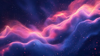 Abstract background with flowing waves of light blue and purple, creating an ethereal atmosphere for 