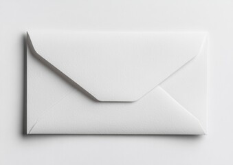 Blank white envelope on a white background
