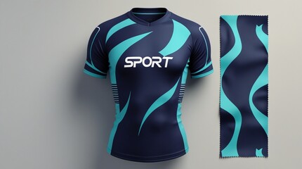 Men's Modern Sports T-Shirt – Breathable Athletic Wear with Dynamic Wave Design