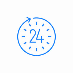 24 hour service icon sign vector