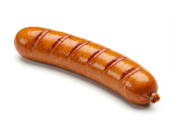 Delicious grilled sausage isolated on white surface perfect for cookout