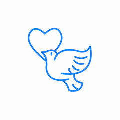 bird love heart icon sign vector