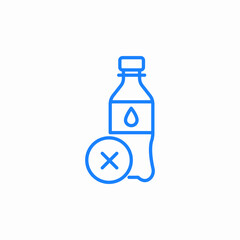 bottle no recycle icon sign vector