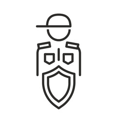 guard icon, personal security, thin line vector illustration
