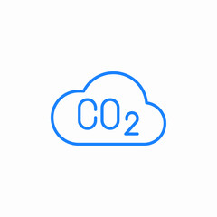 carbon dioxide emission icon sign vector