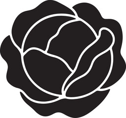 Cabbage Silhouette Design Vegetable Vector Illustration.