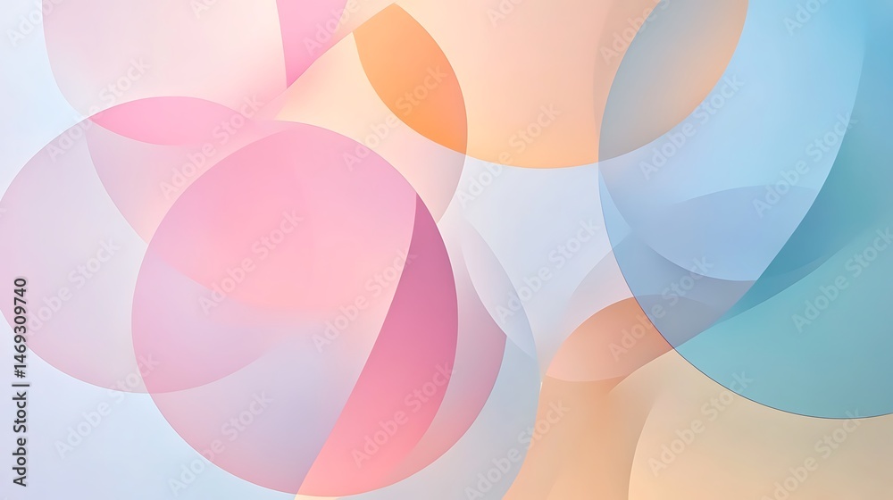 Poster abstract colorful circles with soft gradient background effect
