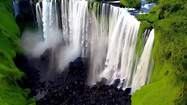 Misty Thunder: Aerial Descent into Calandula Falls

