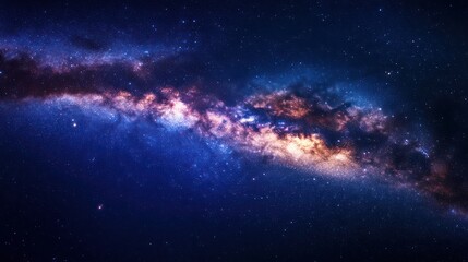 Fototapeta premium Cosmic tapestry of swirling nebulae and distant stars. A vibrant display of the Milky Way galaxy's grandeur