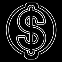 dollar symbol on black