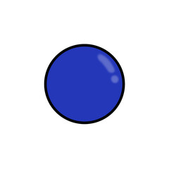 blue button sphere orb vector icon, circle round object design png, digital art graphic illustration
