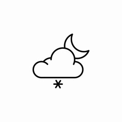 night snowfall icon sign vector