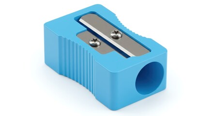 Bright blue pencil sharpener
