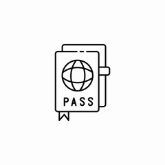 passport document icon sign vector