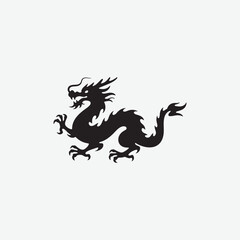 Discover captivating dragon silhouette designs with a crisp white background. Perfect for graphic projects, prints, and digital use.