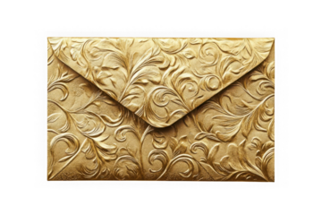 A gold embossed luxury envelope