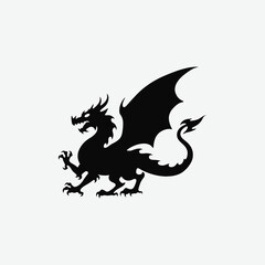 Discover captivating dragon silhouette designs with a crisp white background. Perfect for graphic projects, prints, and digital use.