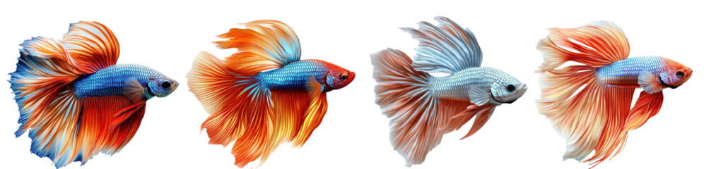 Fototapeta premium colorful siamese fighting fish on white background