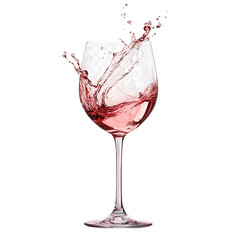 Sparkling Pink Wine Splash in Glass